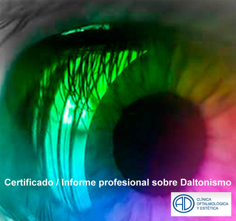 Certificado sobre Daltonismo en Clínica Oftalmológica Delgado